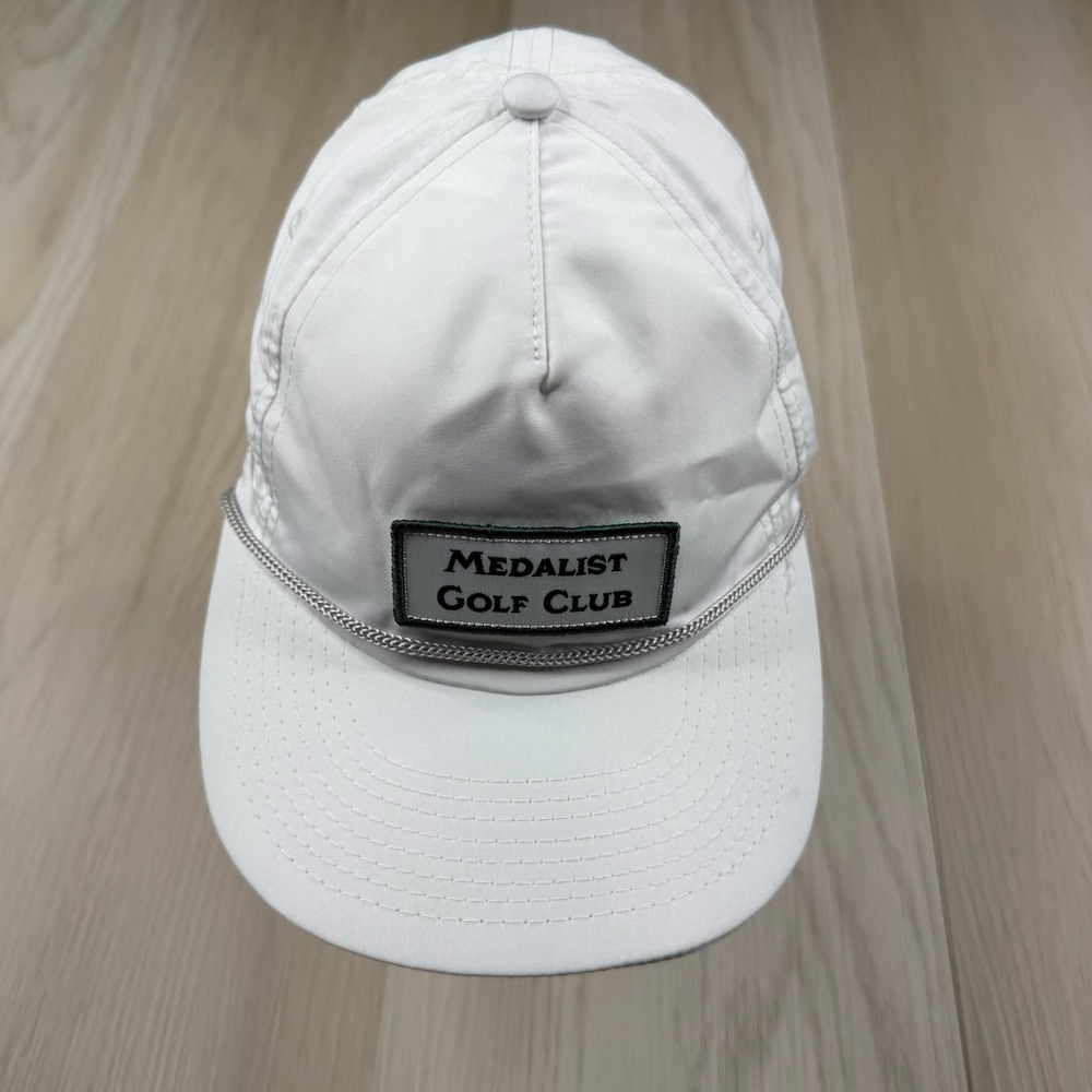Medalist Golf Club Ribbon Hat White SnapBack Adjustable USA Flag Pukka